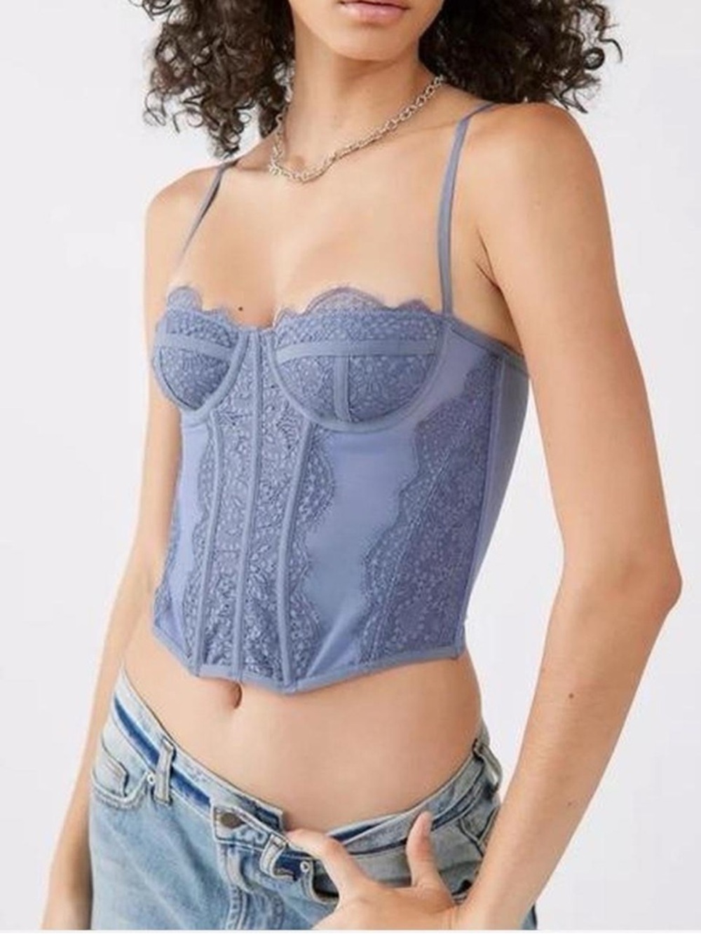 out from under modern love corset in slate blue - Picture 6 of 8